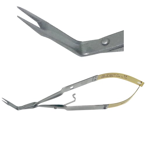 Laschal 75 Degree Angle N/S Steiglitz Style Forcep with Thumb Lock, Serrated Carbide Inserts