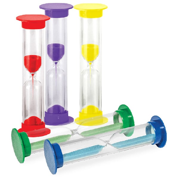 maxill Two Minute Hourglass Brushing Timers, Assorted Colors (Red, Purple, Yellow, Green, Blue), 100/Box