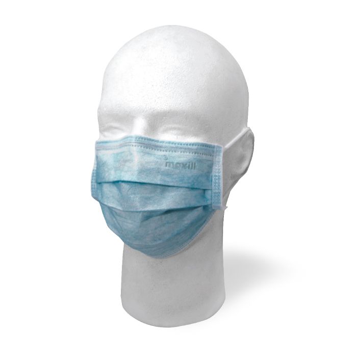 maxill Silken ASTM Level 2 Earloop Procedural Mask, Blue, 50/Box