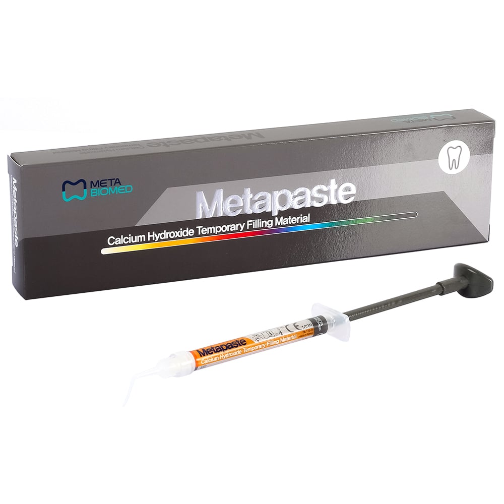 Metapaste Temporary Root Canal Filling Material, Calcium Hydroxide with Barium Sulfate, 2.2g Syringe with 20 Tips and Ring Rotator