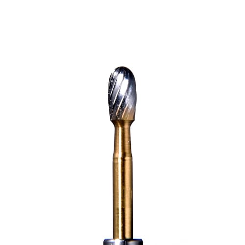 ODS Precision Carbide FG #7408 Egg Shaped 12-Blade Trimming and Finishing Bur, Pack of 10