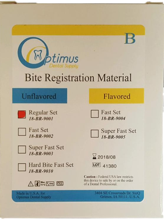ODS Bite Registration Material, Unflavored Regular Set, 2 x 50 ml Cartridges with 6 Mixing Tips