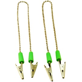House Brand Dental Bib Clip – Beaded Chain with Alligator Clips, Nickel-Plated Steel, 10/Pack
