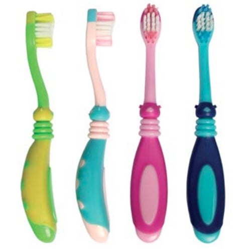 Oraline Ladybug Toothbrush, Stage 1, 24 Tuft Soft, 2 Color Handle, Assorted Colors, 144/cs