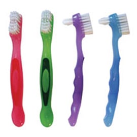 Oraline Denture Brush, Dual Head, Assorted Colors, 120/Case