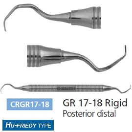 Osung GR 17-18 Rigid Gracey Curette, Stainless Steel Handle, American Type