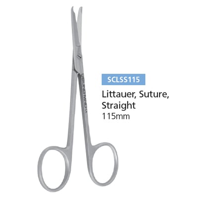 Osung 4.5" (115mm) Littauer Straight Suture Scissors
