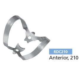 Osung #210 Anterior Wingless Rubber Dam Clamp, Stainless Steel, Single Clamp