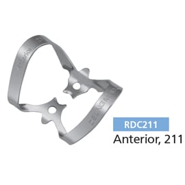 Osung #211 Anterior Wingless Stainless Steel Rubber Dam Clamp, Single Clamp