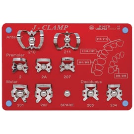Osung Rubber Dam Clamp Kit, 9 Stainless Steel Clamps with Sterilization Stand, Sizes 210, 211, 2, 2A, 207, 201, 202, 203, 204