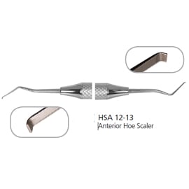 Osung HSA 12-13 Hoe Dental Scaler, Stainless Steel, Lightweight Hollow Handle
