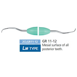 Osung GR 11-12 Gracey Dental Curette, Silicone Grip Handle, For Mesial Surfaces of Posterior Teeth, LM Type (European)