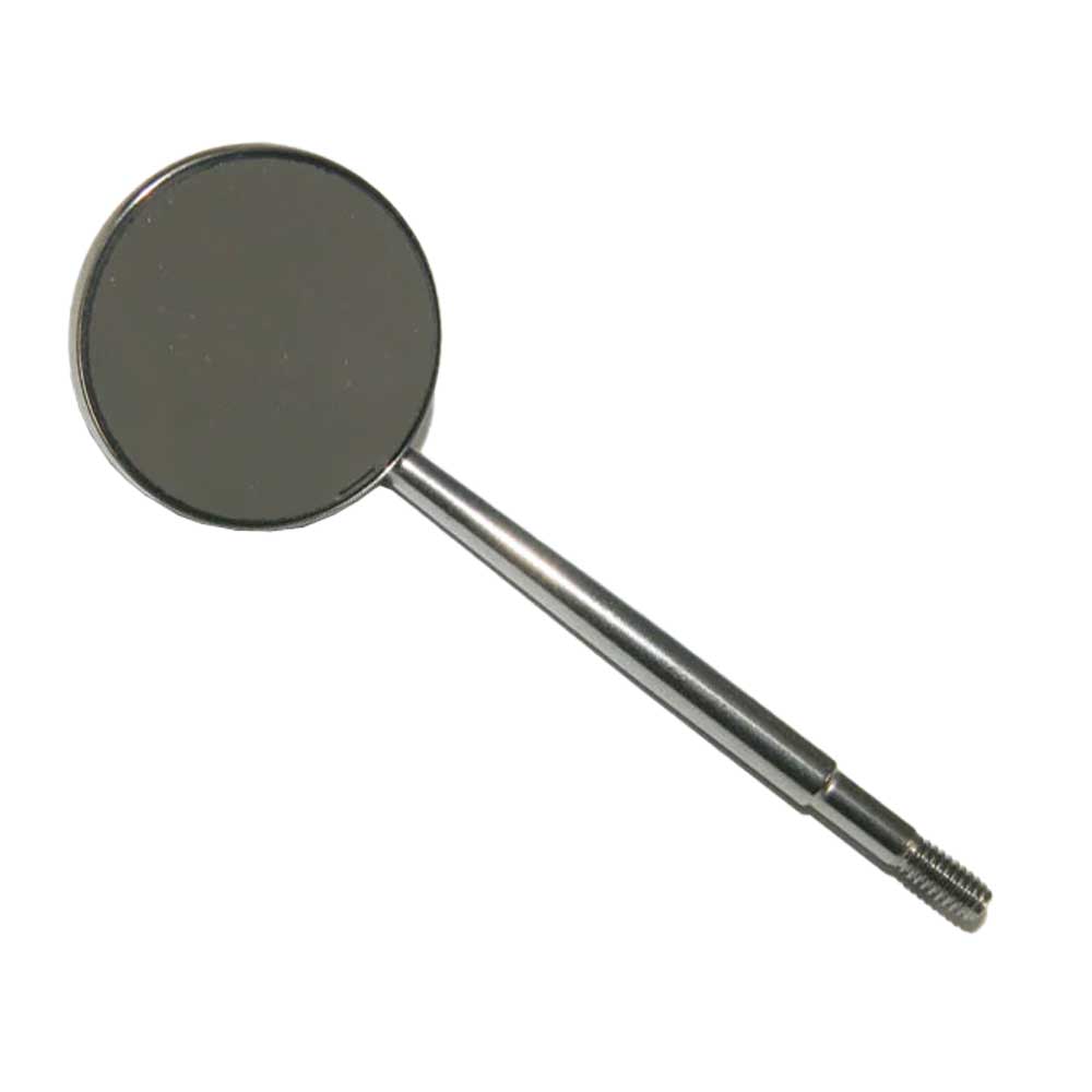 Osung #4 Front Surface Dental Mirror Heads, Cone Socket, Rhodium Coated, Box of 12 with Free Steel Handle