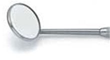 Osung Dental Mirror #4, Cone Socket, Plane Surface, 22mm Diameter, Box of 12 Mirror Heads with Free Steel Handle