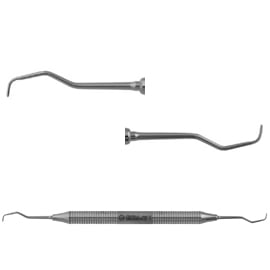 Osung GR 1-2 Rigid Gracey Curette, Stainless Steel Handle, For Anterior, American Type