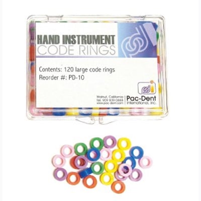 Pac-Dent Silicone Instrument Code Rings, Large, Assorted Colors, Box of 120