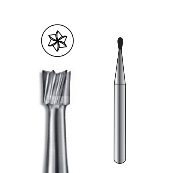 Pac-Dent FG #330 SS Short Shank Pear Shaped Carbide Bur, Package of 10