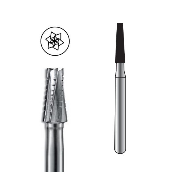 Pac-Dent HP #702L Taper Fissure Crosscut Carbide Bur, Clinic Pack of 100