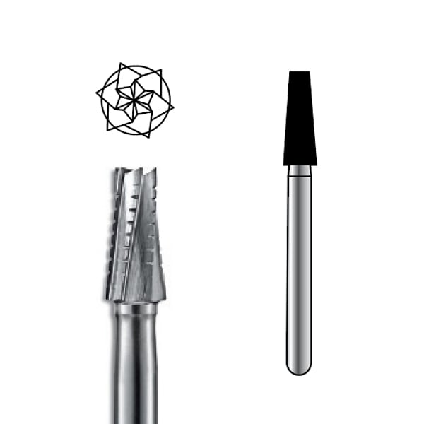 Pac-Dent HP #703L Taper Fissure Crosscut Carbide Bur, Clinic Pack of 100
