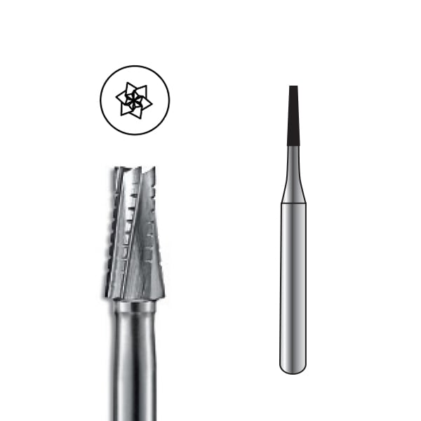 Pac-Dent HP #699 Taper Fissure Crosscut Carbide Bur, Clinic Pack of 100