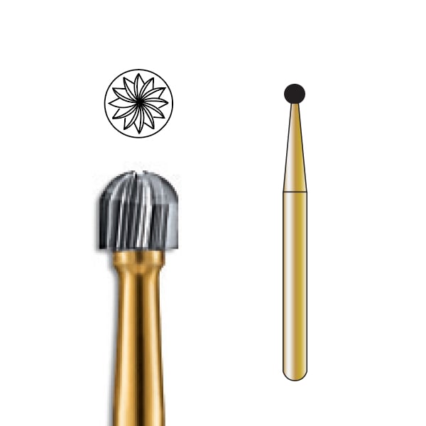 Pac-Dent FG #7004 12-Blade Round Trimming and Finishing Carbide Bur, Clinic Pack of 100