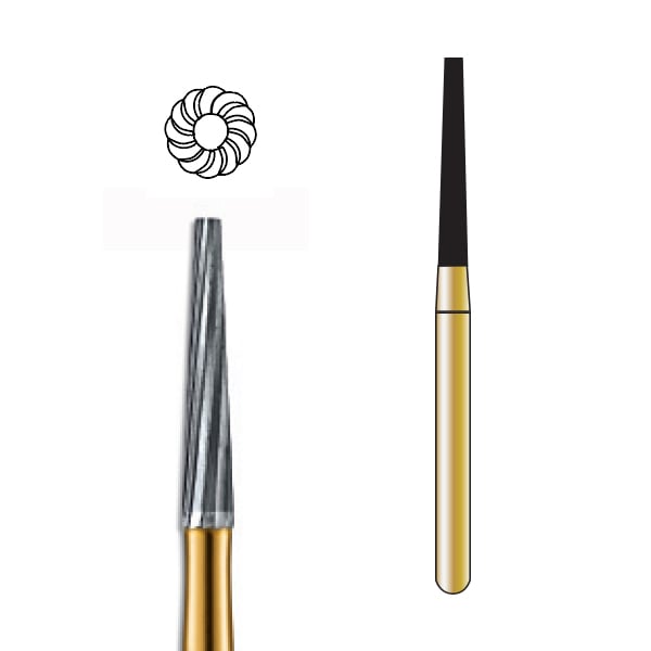 Pac-Dent FG #7204 12-Blade Taper Finishing Carbide Bur, Clinic Pack of 100