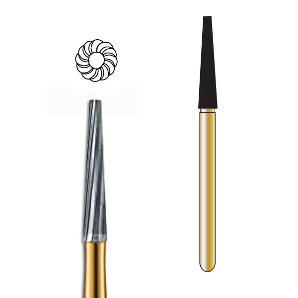 Pac-Dent FG #7206 12-Blade Taper Finishing Carbide Bur, Clinic Pack of 100