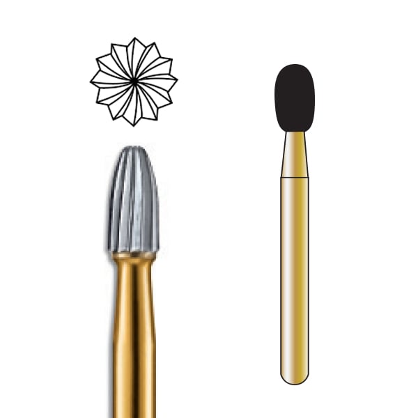 Pac-Dent FG #7408 12 Blade Egg Shaped Trimming and Finishing Carbide Bur, Clinic Pack of 100, 01KT8PD5ENF72Z0P4Z1Q10ECQP