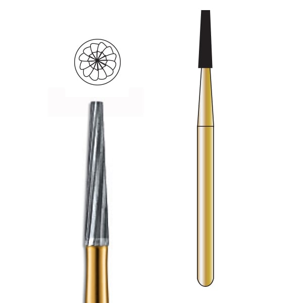 Pac-Dent FG #7714 12-Blade Taper Finishing Carbide Bur, Clinic Pack of 100