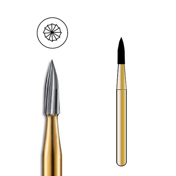 Pac-Dent FG #7902 12-Blade Needle Trimming and Finishing Carbide Bur, 10/Pk