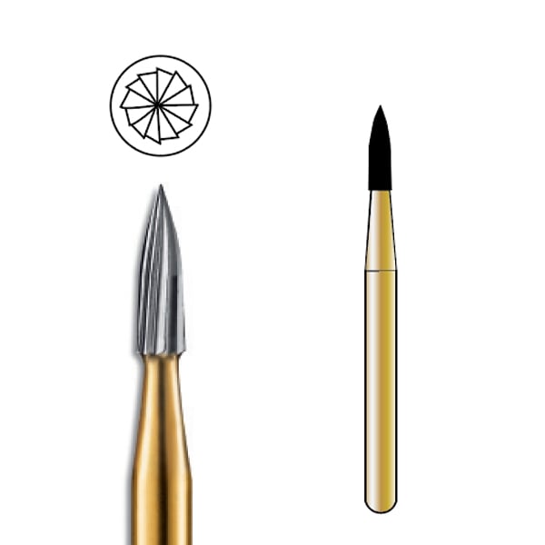 Pac-Dent FG #7903 12-Blade Needle Trimming and Finishing Carbide Bur, Clinic Pack of 100