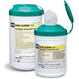 Sani-Cloth HB Extra-Large Wipes, 8" x 14", EPA Hospital Disinfectant, 65/Box