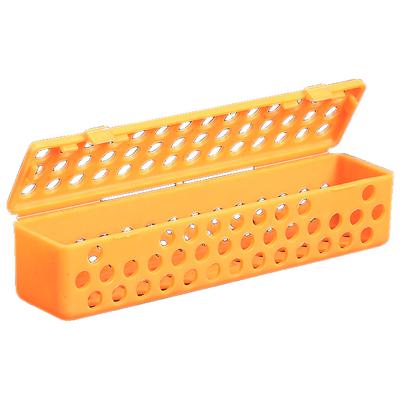 Plasdent Instrument Steri Container, Neon Tangerine, 8" x 1-3/4" x 1-3/4", Autoclavable
