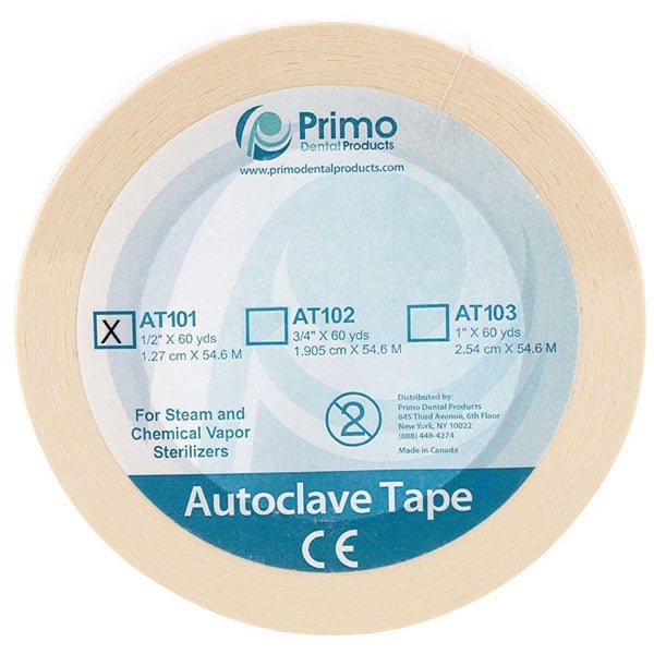 Primo Autoclave Sterilization Indicator Tape, 1/2" x 60 yds, Single Roll