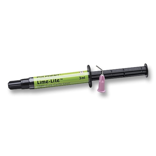 Pulpdent Lime-Lite Cavity Liner/Base Material, Light-Cure, Fluoride Releasing, Radiopaque, 3 mL Syringe Refill