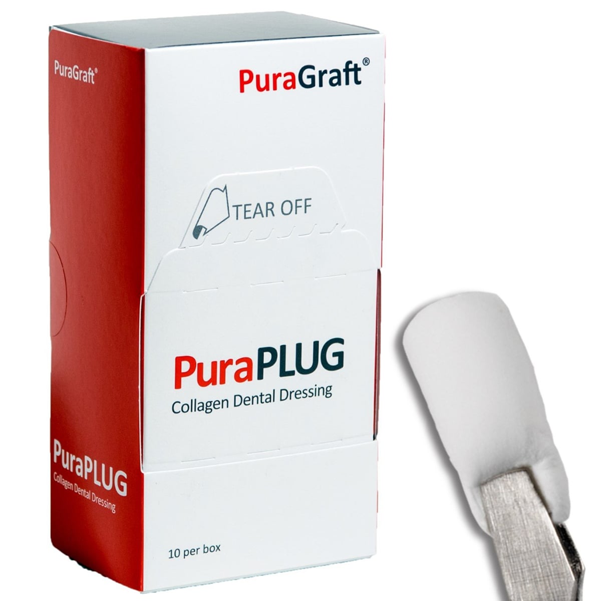 PuraPLUG Resorbable Collagen Plug, 10 mm x 20 mm, Box of 10