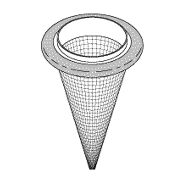 RPI Conical Screen Filter, 80 Mesh Stainless Steel Screen with Viton O-Ring, OEM Part 100147-01