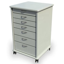 Signature Series Doctors Mobile Portable Dental Cart, White, 21.5"W x 18.75"D x 32"H, 7 Drawers