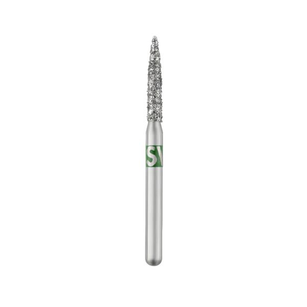 Piranha Diamonds FG #863.012 Coarse Grit, Flame Shaped, Single Use Diamond Bur, 25/Bx
