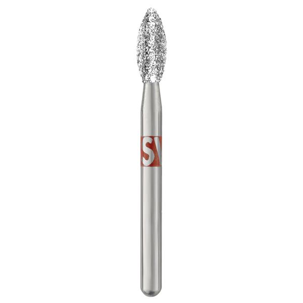 SS White Piranha Diamonds FG 379.023 Fine Grit, Football Shaped, Single Use Diamond Bur, 25/Pkg