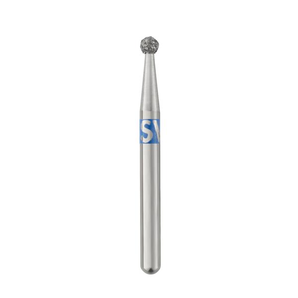 Piranha Diamonds FG #801.016 Medium Grit, Round Shaped, Single Use Diamond Bur, 25/Box