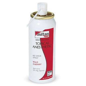 Topex Topical Anesthetic Metered Spray, Wild Cherry, Benzocaine 20%, 2 oz Can with 25 Disposable Tips, 1/Pkg
