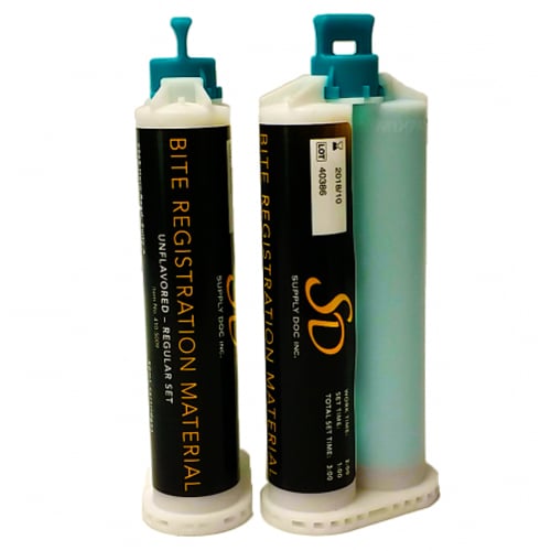 Supply Doc Bite Registration Material, Regular Set, Unflavored, Light Blue, 2 x 50 ml Cartridges with 6 Tips