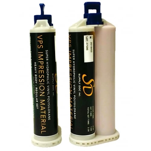 Supply Doc VPS Light Body Impression Material, Regular Set, 2 x 50 ml Cartridges, Super Hydrophilic