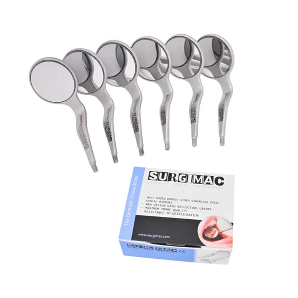 SurgiMac Air Series Cone Socket Mirror Head, Front Surface, Double Sided, #5, 6/Pk