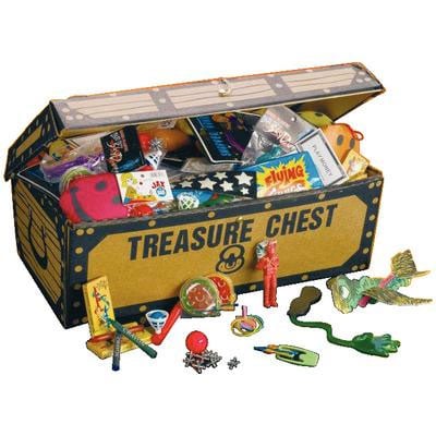 JR Rand Treasure Chest with 200 Assorted Toys, 200/Pkg