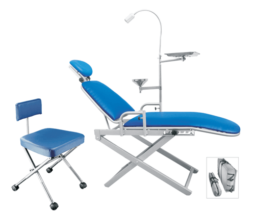 TPC Portable Dental Chair Package, Includes Patient Chair, Operatory Light, Doctor Stool, Stainless Steel Tray, Spittoon, Heavy Duty Carry Bag