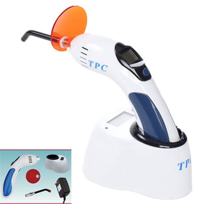 TPC Cordless LED Curing Light, 5W, 1400mW/cm², with LCD Display and Low Battery Alarm
