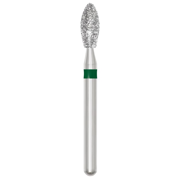 TriRockDental FG #368-023C Pointed Football Diamond Bur, Coarse Grit, Multi-Use, 10/Pack