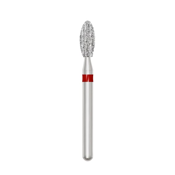 TriRockDental FG #368-023F Pointed Football Diamond Bur, Fine Grit, Multi-Use, 10/Pack